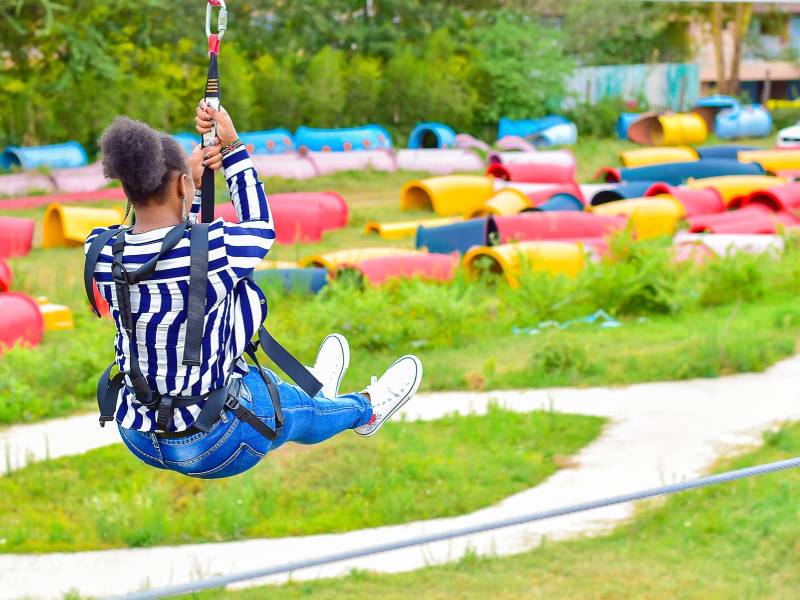 Ziplining at Sirville Adventure Park Elementaita with Baecation Adventures Kenya