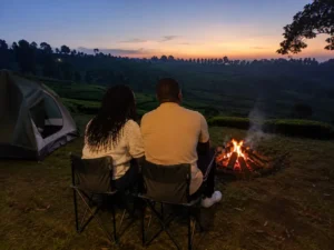 Couple Camping at Twin Rivers Resort Tigoni - Baecation Adventures