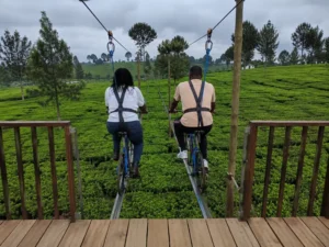 Couple Sky Cycling Biking at Twin Rivers Resort Tigoni with Baecation Adventures