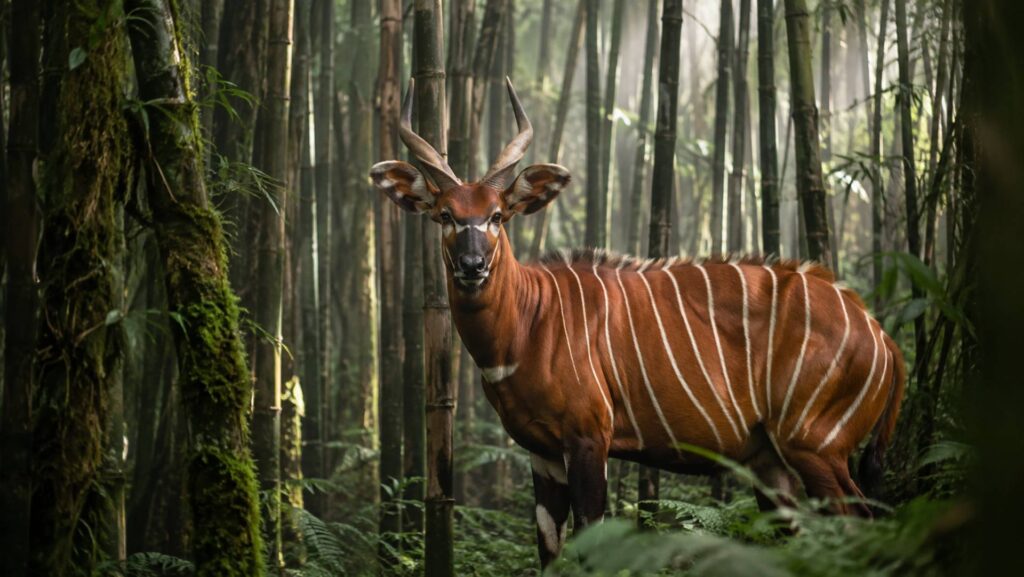 Mountain Bongo in Abaerdares Mount Kenya Safaris - Baecation Adventures