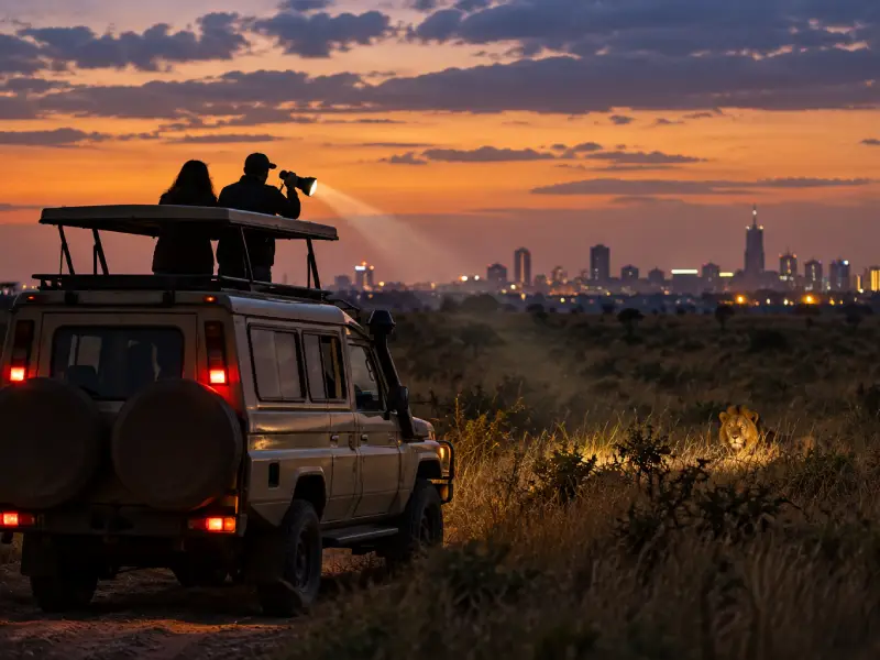 Nairobi National Park Night Game Drive Safari