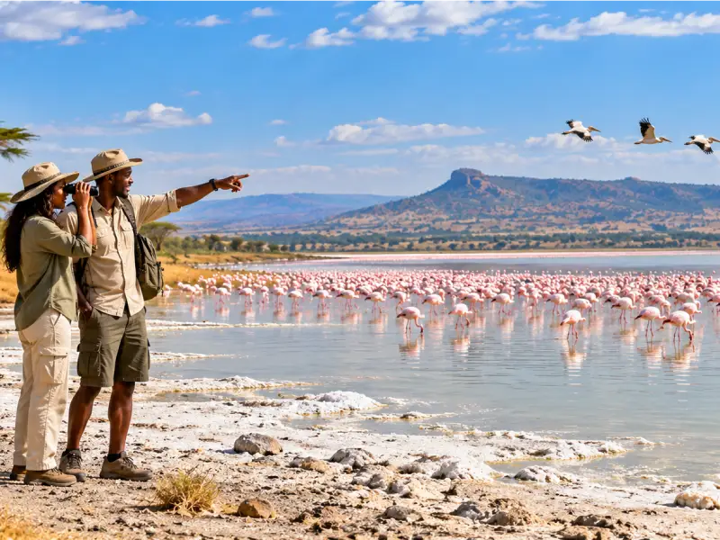 Safari Birdwatchers by the Flamingo Lake - Day Trip from Nairobi